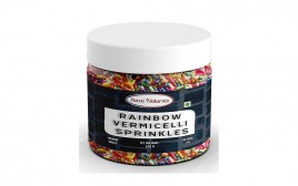 Pinza Naturals Rainbow Vermicelli Sprinkles   Plastic Jar  125 grams